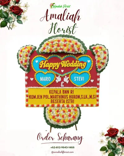 Karangan Papan Bunga Pernikahan di Regolwetan